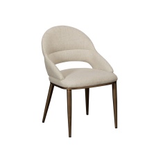 Davos Upholstered Dining Chair (Pair) - Brushed Bronze/Cream Davos Upholstered Dining Chair (Pair) - Brushed Bronze/Cream