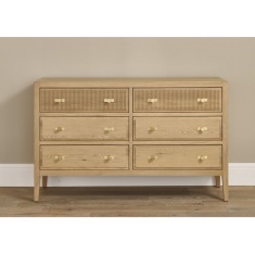 Illinois 3 + 3 Wide Chest of Drawers - Oak