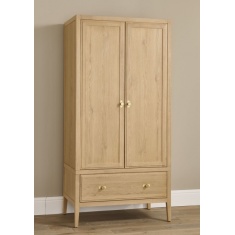 Illinois 2 Door Wardrobe With Drawer - Oak