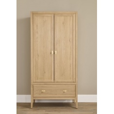 Illinois 2 Door Wardrobe With Drawer - Oak