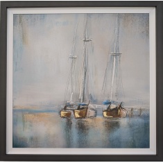 Blue Sailing 1 Canvas Effect Framed Wall Art 80cm