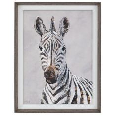 Art Marketing In The Wild Framed Zebra Canvas