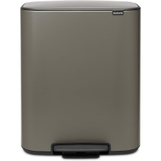 Brabantia Bo Pedal Bin 2 x 30L - Platinum