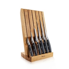 Robert Welch Professional Angle Oak Knife Block Set of 6 Knives