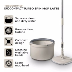 Tower Cavaletto Compact Spin Mop Set