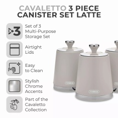 Tower Cavaletto Storage Canisters Set of 3 - Latte