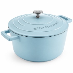 Masterclass Cast Aluminium Casserole Dish 24cm - Sky Blue