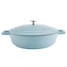 Masterclass Cast Aluminium Shallow Casserole Dish 28cm - Sky Blue