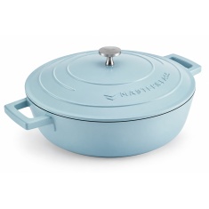 Masterclass Cast Aluminium Shallow Casserole Dish 28cm - Sky Blue