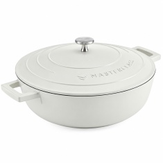 Masterclass Cast Aluminium Shallow Casserole Dish 28cm - Cream