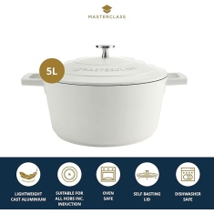Masterclass Cast Aluminium Casserole Dish 28cm - Cream