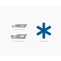 Joseph Joseph Space Steel Non-Stick 2 Piece Frying Pan Set