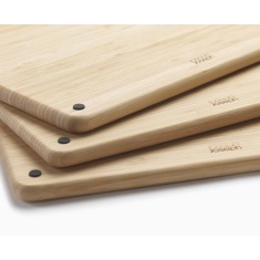 Joseph Joseph Folio Steel Bamboo 3 Piece Board Set - Silver