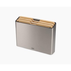 Joseph Joseph Folio Steel Bamboo 3 Piece Board Set - Silver