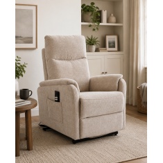 Oregon Dual Motor Riser Recliner Chair in Barley Fabric Oregon Dual Motor Riser Recliner Chair in Barley Fabric