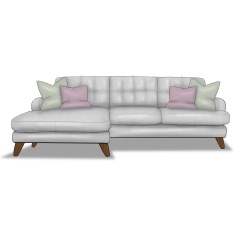 Reya Medium 3 Seater Chaise Sofa in Fabric