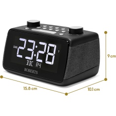 Roberts Ortus 4 Large Digit DAB+/FM Radio With Bluetooth Clock Radio - Black