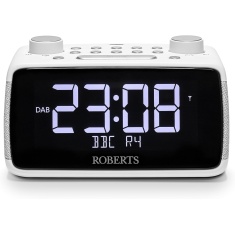 Roberts Ortus 4 Large Digit DAB+/FM Radio With Bluetooth Clock Radio - White