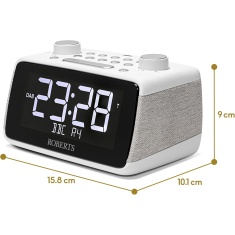 Roberts Ortus 4 Large Digit DAB+/FM Radio With Bluetooth Clock Radio - White