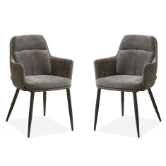 Annie Upholstered Dining Armchair (Pair) - Miami Ash Fabric Annie Upholstered Dining Armchair (Pair) - Miami Ash Fabric