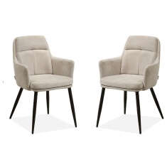 Annie Upholstered Dining Armchair (Pair) - Miami Toffee Fabric Annie Upholstered Dining Armchair (Pair) - Miami Toffee Fabric