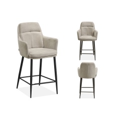 Annie Upholstered Barstool (Pair) - Miami Toffee Fabric Annie Upholstered Barstool (Pair) - Miami Toffee Fabric