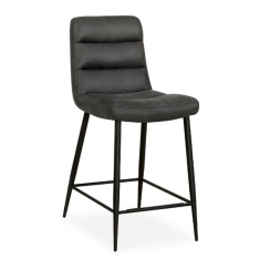 Sally Upholstered Barstool (Pair) - Chicago Anthracite Fabric Sally Upholstered Barstool (Pair) - Chicago Anthracite Fabric