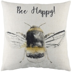 Catherine Lansfield Bee Happy Cushion 43cm - White