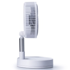 Status 8-inch Telescopic Folding USB Rechargeable Desk & Floor Fan - White