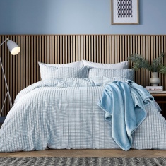 Helena Springfield Calico & Chalk Tranquil Check Duvet Set - Blue Helena Springfield Calico & Chalk Tranquil Check Duvet Set - Blue