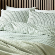 Helena Springfield Calico & Chalk Tranquil Check Duvet Set - Green Helena Springfield Calico & Chalk Tranquil Check Duvet Set - Green