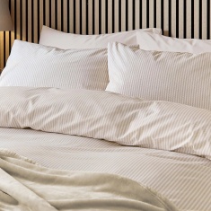 Helena Springfield Calico & Chalk Twill Stripe Cover Set - Linen Helena Springfield Calico & Chalk Twill Stripe Cover Set - Linen