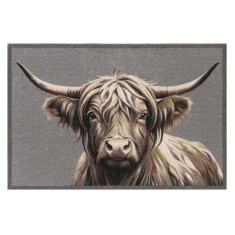 Likewise Matting Knightsbridge Highland Cow Door Mat 70x50cm - Brown
