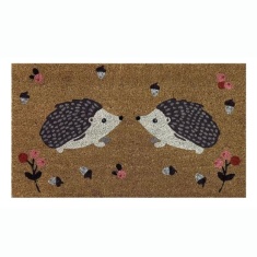Likewise Matting Gainsborough Hedgehogs & Acorns 70x40cm Coir Mat - Natural
