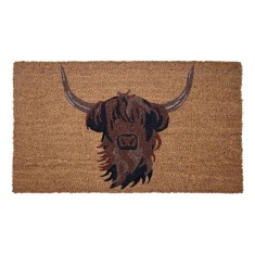 Likewise Matting Highland Cow 70x40cm Coir Mat - Natural