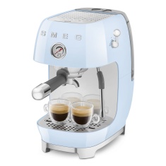 Smeg ECF03PBUK Manual Espresso Coffee Machine with Cold Brew - Pastel Blue