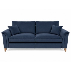 Parker Knoll Rowan Grand Sofa in Combarro Midnight Fabric With Vintage Oak Leg