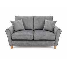 Alstons Paulina 2 Seater Sofa in Armour Jewel Velvet Plain Fabric With Light Feet & Scatter Cushions