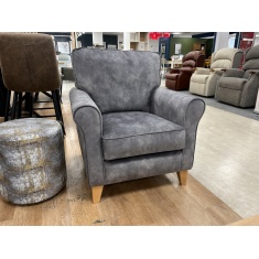 Alstons Paulina Chair in Armour Jewel Velvet Plain Fabric With Light Feet & Scatter Cushion