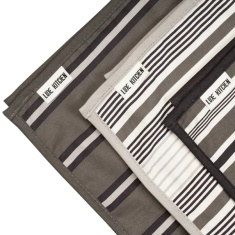 Captivate Luxe Tea Towels Set of 3 - Grey Stripe