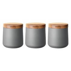 Denby Set of 3 Storage Canisters - Grey