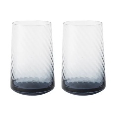 Denby Fluted Large Tumbler Set of 2 - Blue