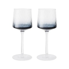 Denby Fluted Wine Glass Set of 2 - Blue