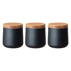 Denby Set of 3 Storage Canisters - Black