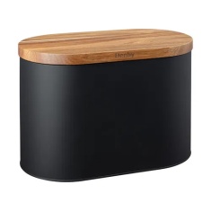 Denby Bread Bin With Acacia Lid - Black