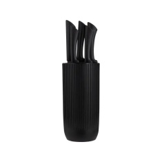 Viners 5 Piece Ripple Knife Block - Black