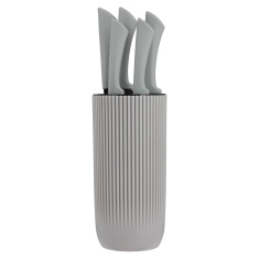 Viners 5 Piece Ripple Knife Block - Grey