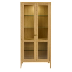 Illinois Display Cabinet With Glass Doors - Oak