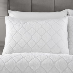 Catherine Lansfield Cosy Diamond Duvet Set - White