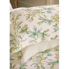 V&A Peony Blossom Duvet Set - Green